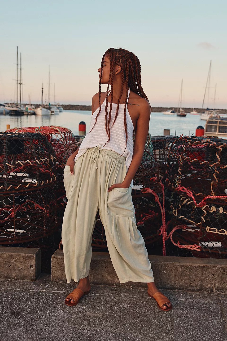 🔥LETZTER TAG SALE 50% RABATT👖 Lässige Leinenhose mit weitem Bein für Damen
