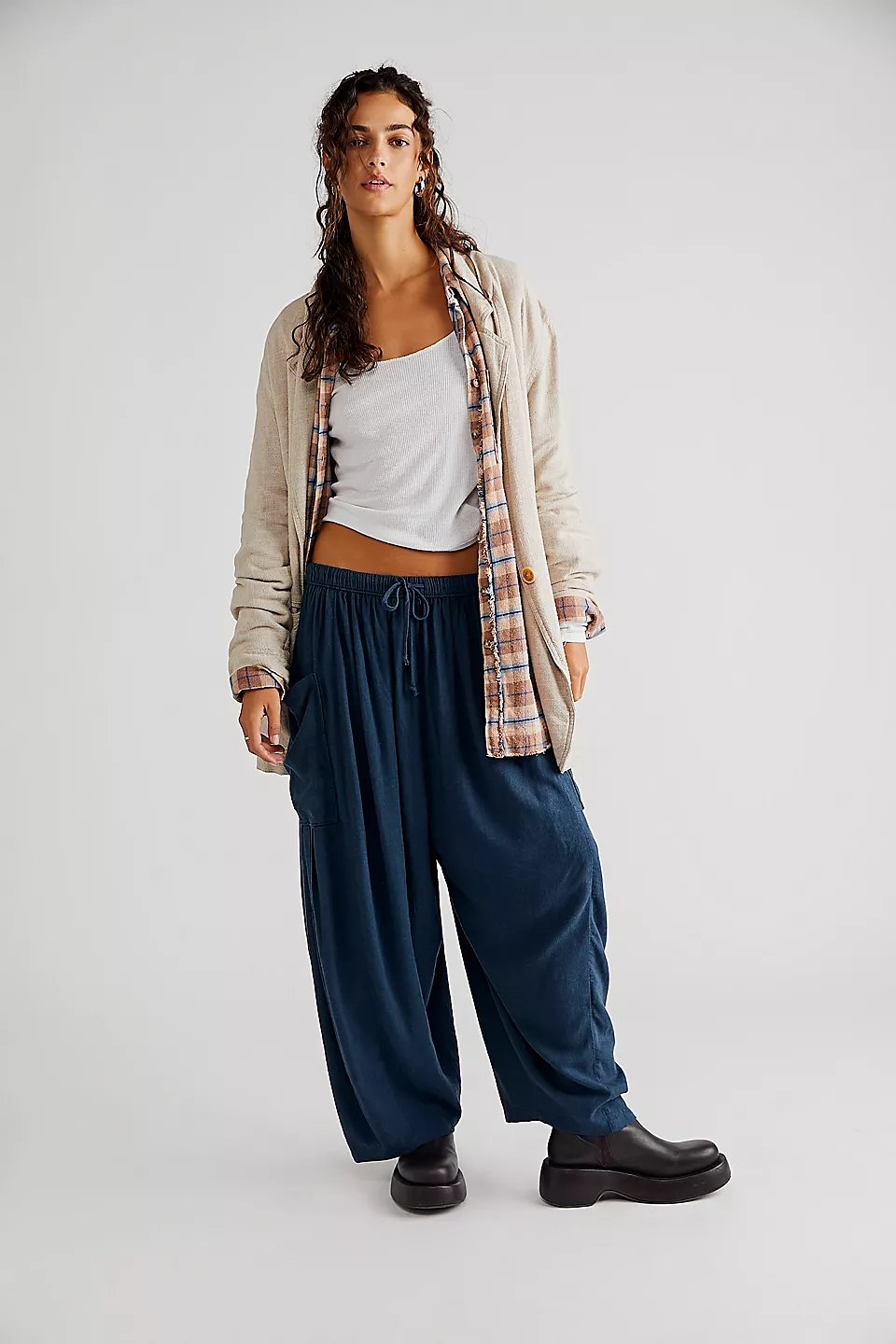 🔥LETZTER TAG SALE 50% RABATT👖 Lässige Leinenhose mit weitem Bein für Damen