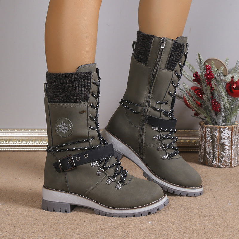❄️Winterschlussverkauf 50% RABATT🎁Wasserdichte Knie-Schneestiefel für Damen
