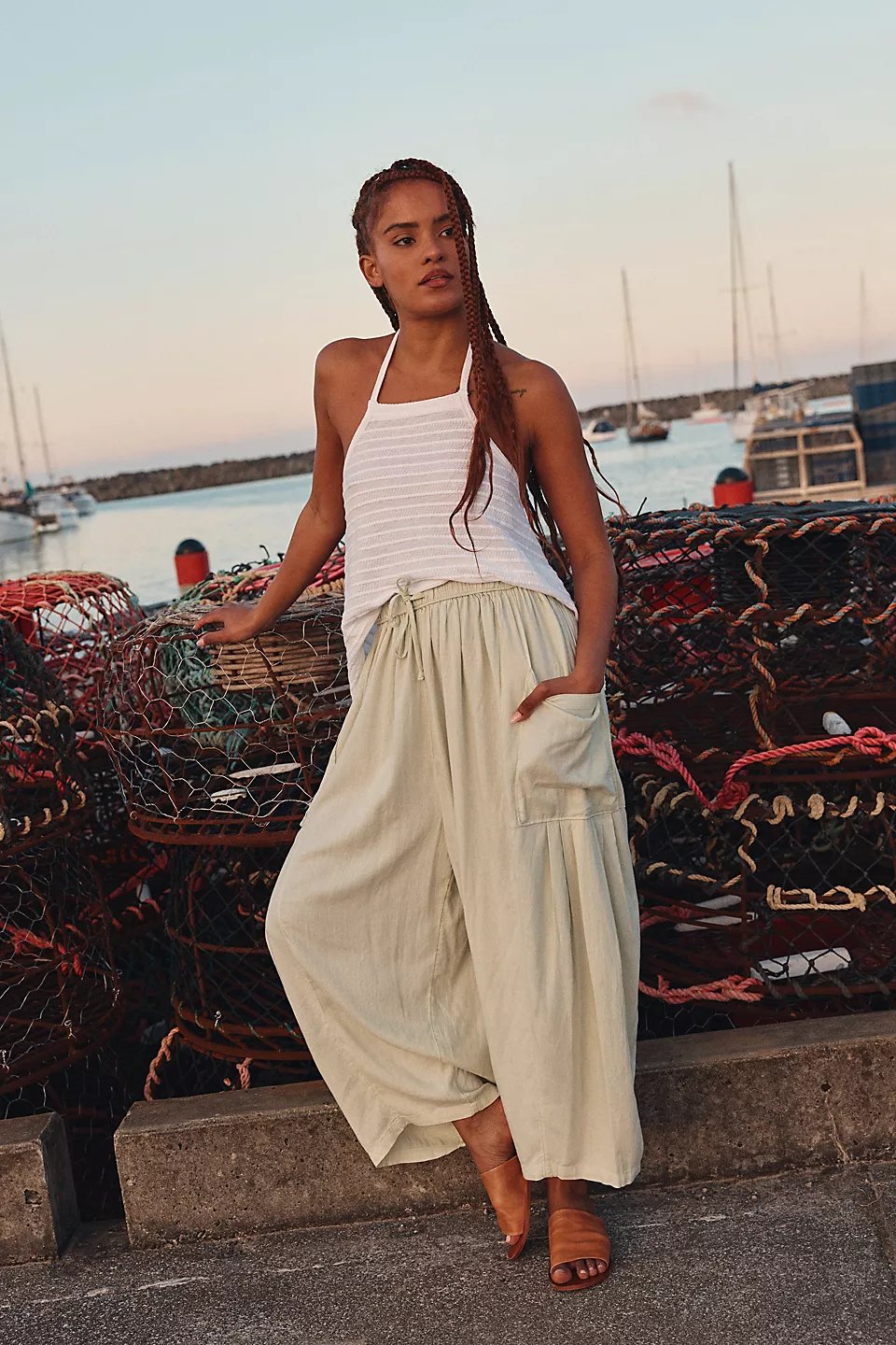 🔥LETZTER TAG SALE 50% RABATT👖 Lässige Leinenhose mit weitem Bein für Damen