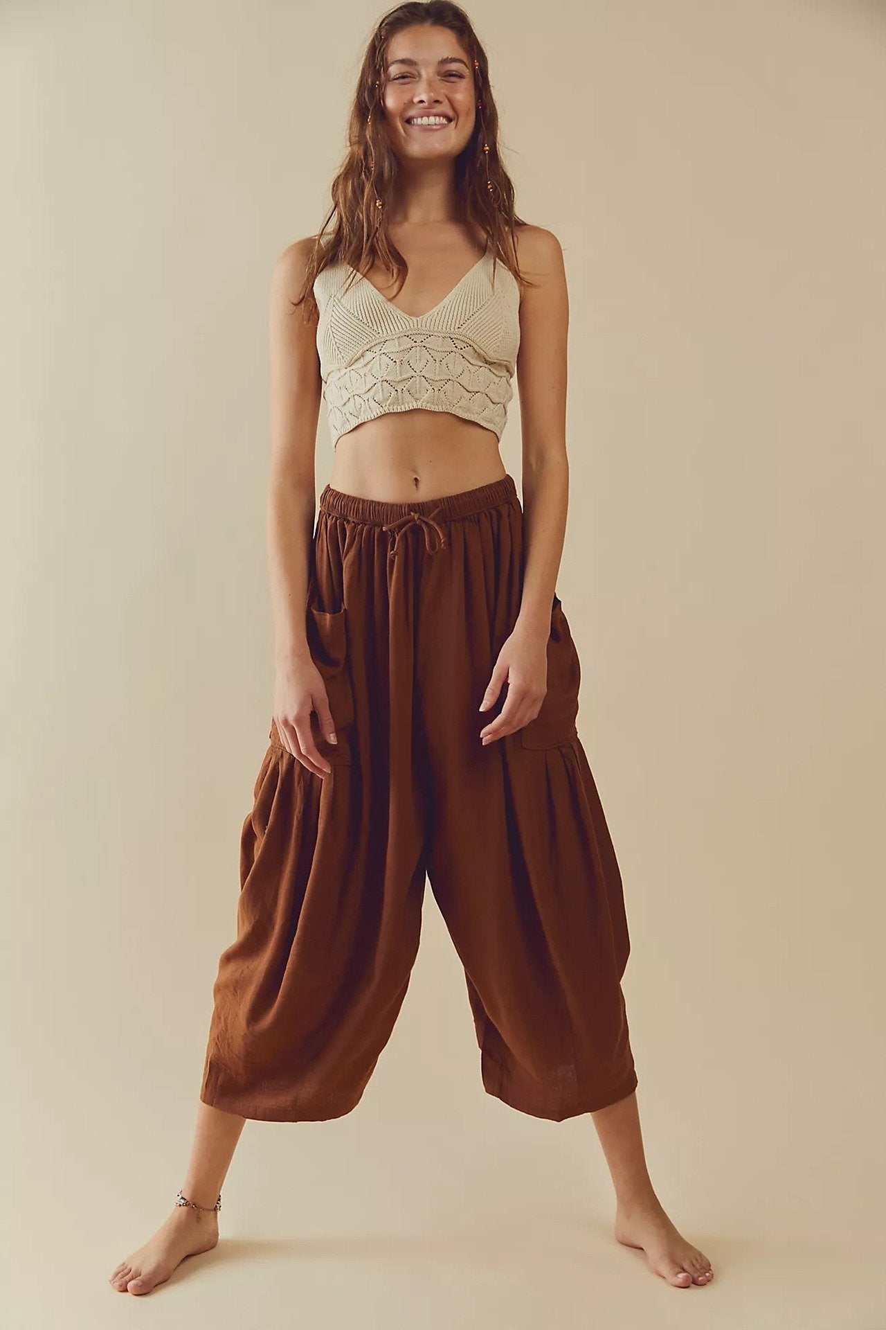 🔥LETZTER TAG SALE 50% RABATT👖 Lässige Leinenhose mit weitem Bein für Damen