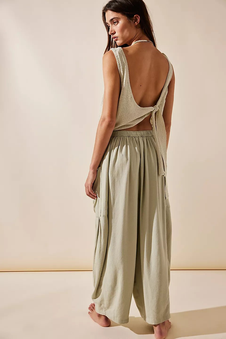 🔥LETZTER TAG SALE 50% RABATT👖 Lässige Leinenhose mit weitem Bein für Damen