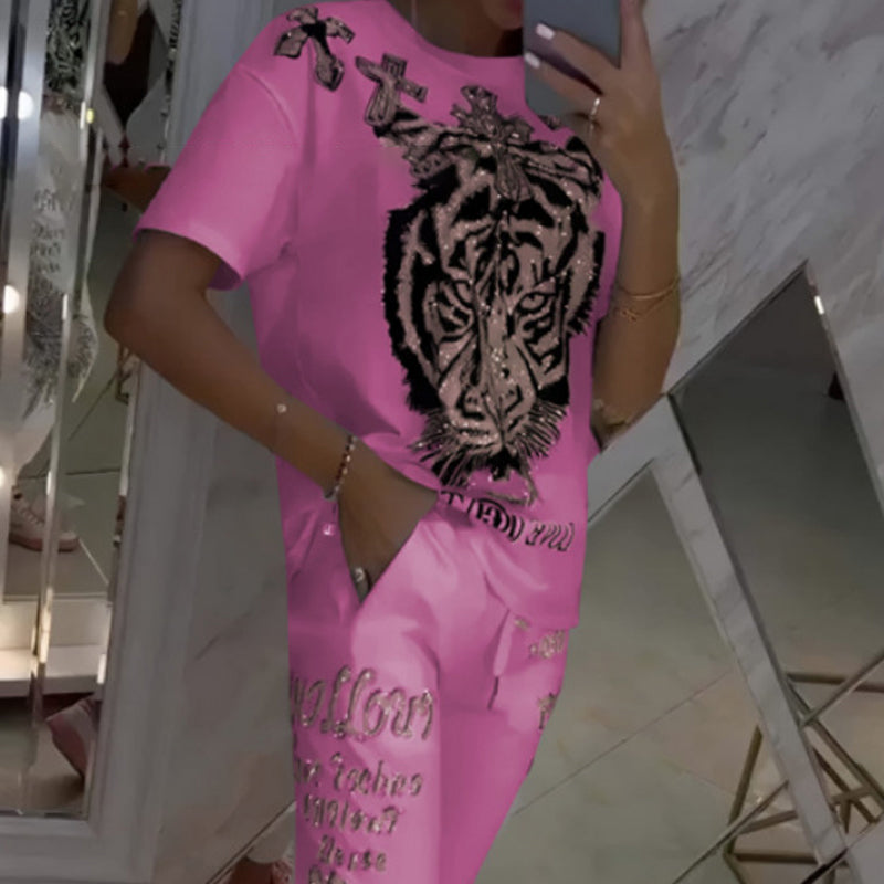 💥50%Rabatte💥 2-teiliges Set aus lässigem Oberteil mit Kordelzug und Hose🐯