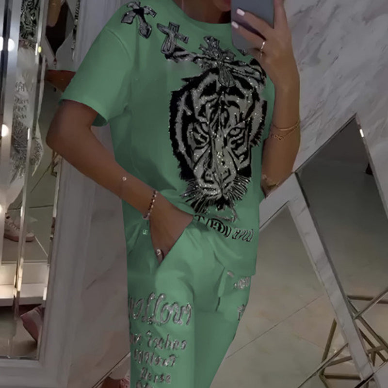 💥50%Rabatte💥 2-teiliges Set aus lässigem Oberteil mit Kordelzug und Hose🐯