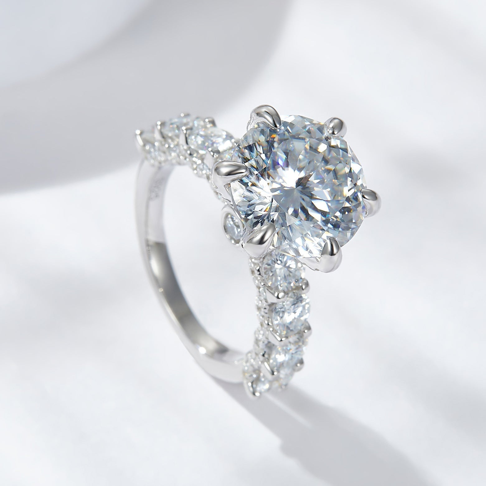 💍Geschenk für Sie | 5 Karat Mondlicht Sterling Silber Moissanit Ring