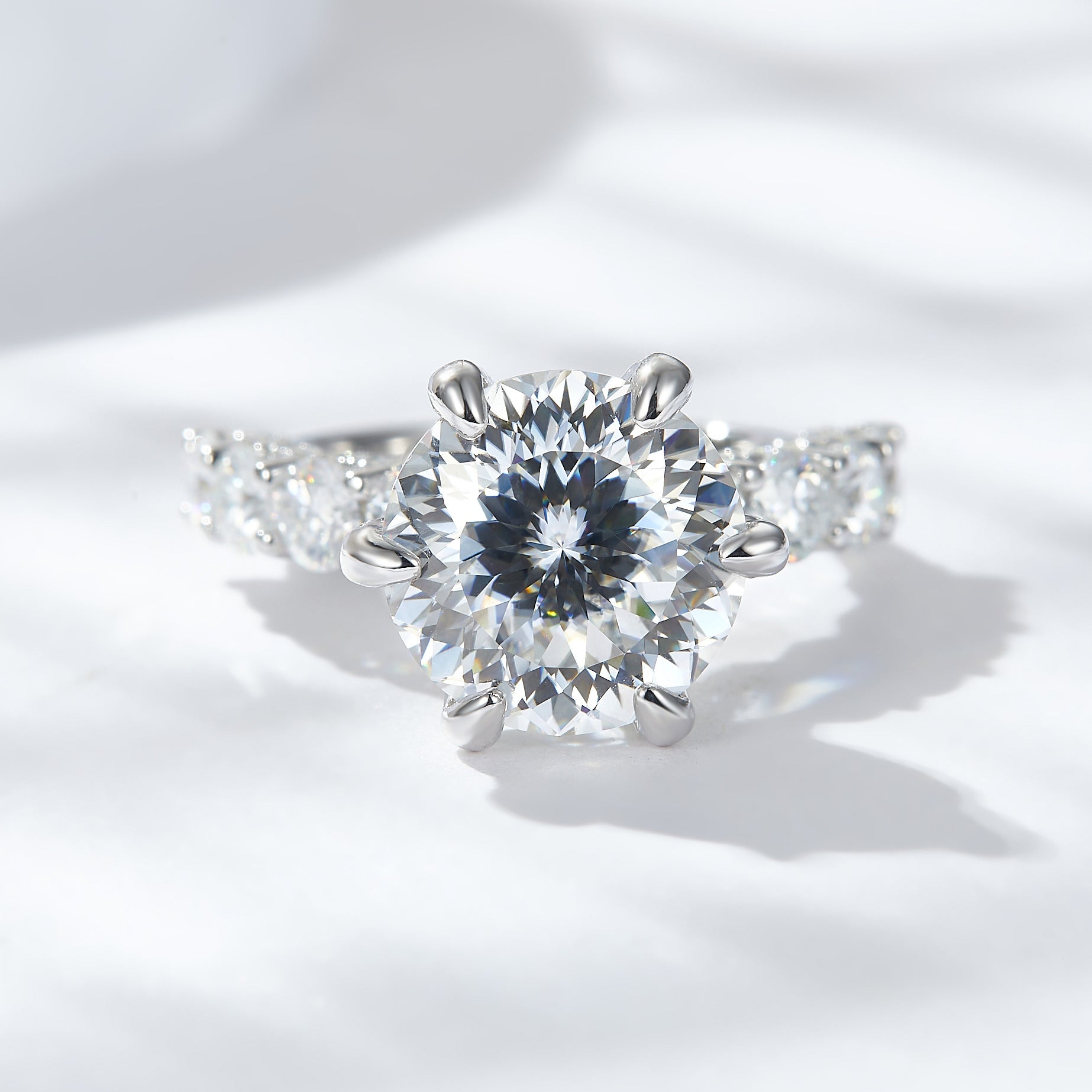 💍Geschenk für Sie | 5 Karat Mondlicht Sterling Silber Moissanit Ring