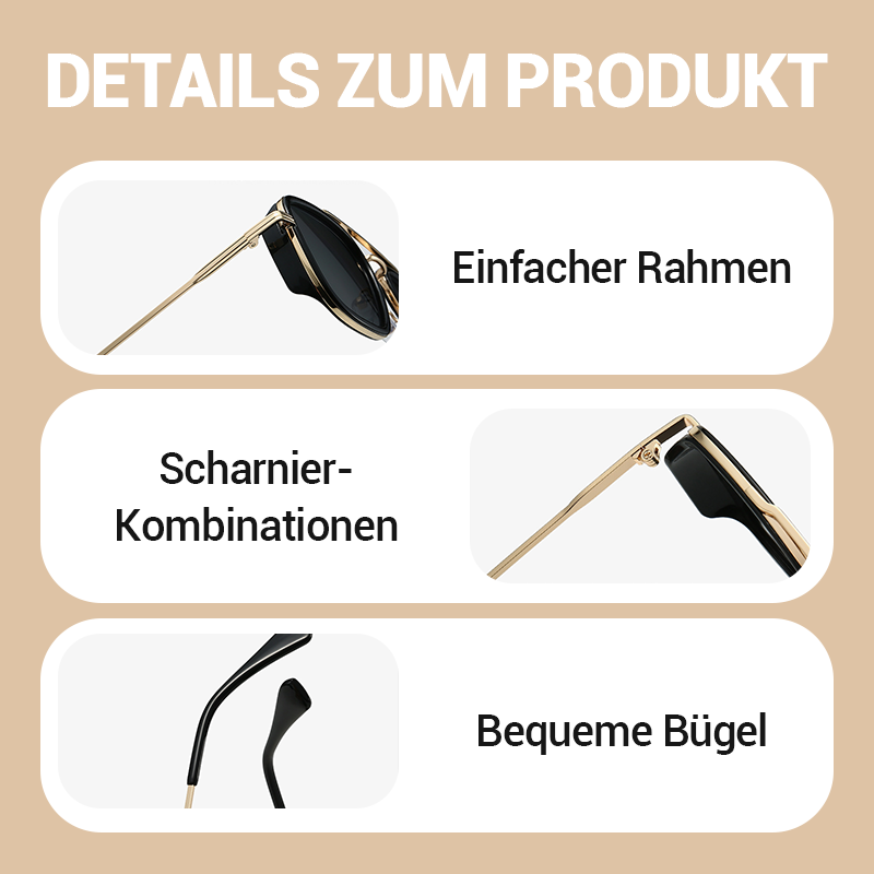 🕶️Klassische Retro-Sonnenbrille für Damen mit UV-Schutz und quadratischem Rahmen