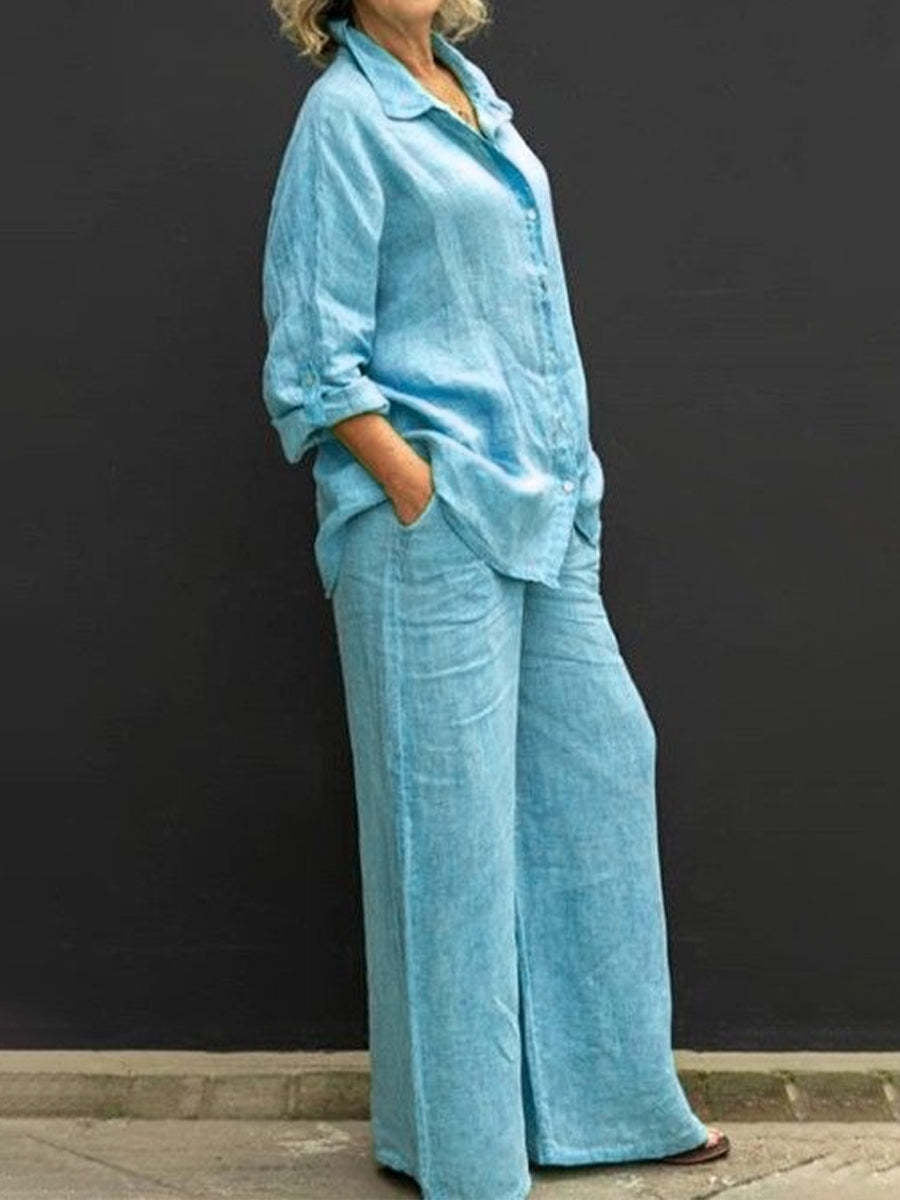 ✨Heißer Verkauf 50 % Rabatt auf zweiteiligen Anzug aus Baumwolle und Leinen 👚Mode Damen Anzug Neu eingetroffen