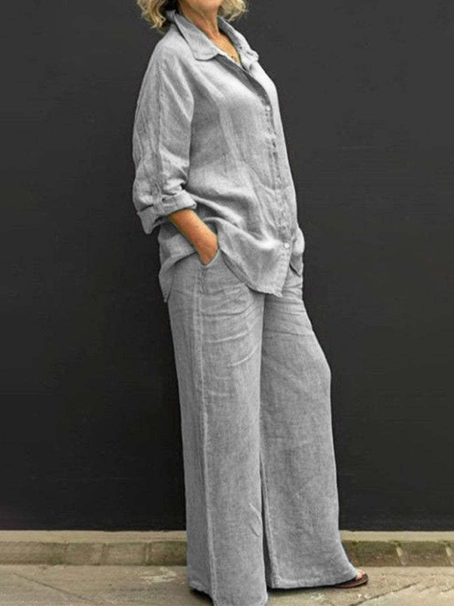 ✨Heißer Verkauf 50 % Rabatt auf zweiteiligen Anzug aus Baumwolle und Leinen 👚Mode Damen Anzug Neu eingetroffen