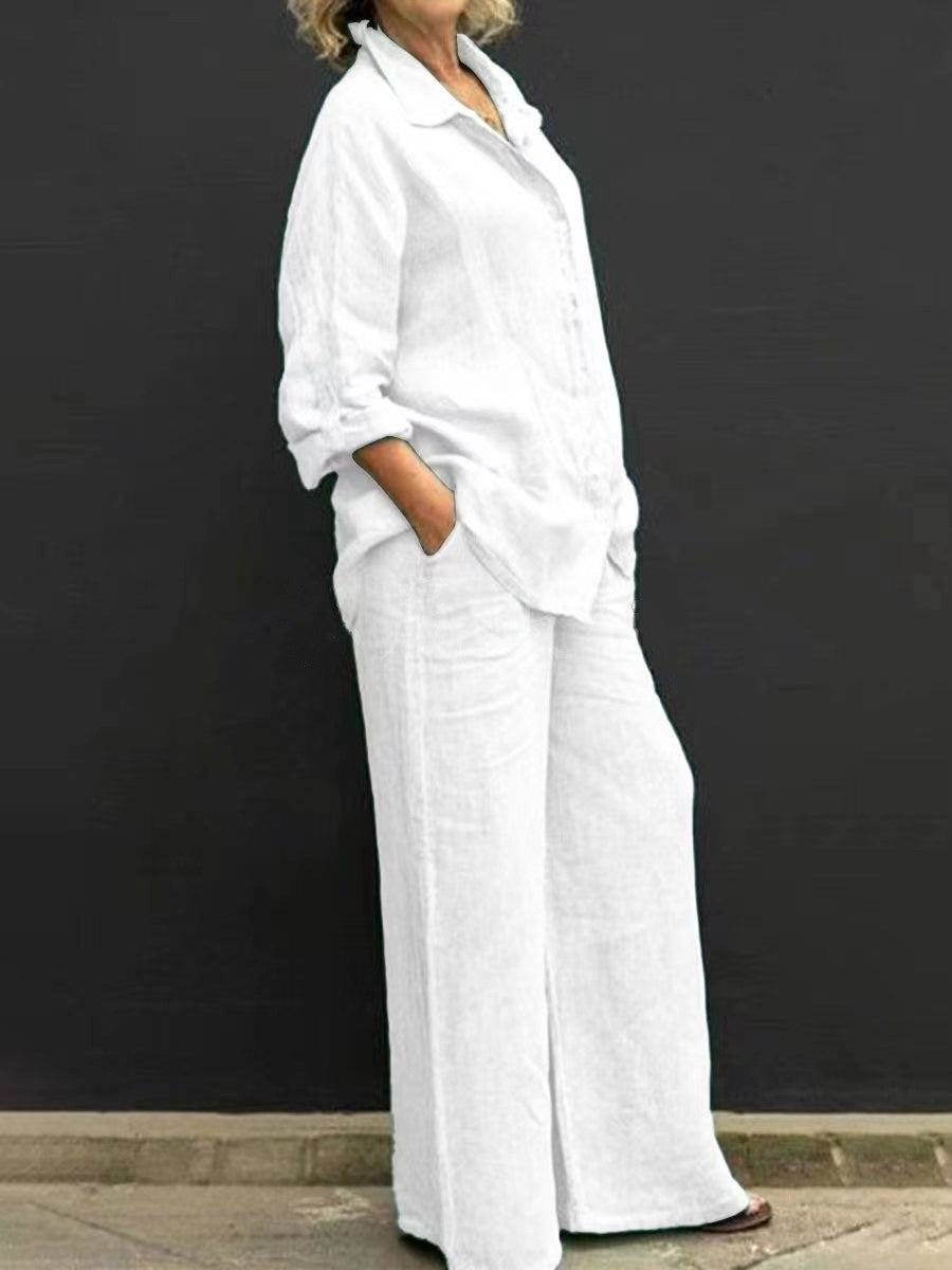 ✨Heißer Verkauf 50 % Rabatt auf zweiteiligen Anzug aus Baumwolle und Leinen 👚Mode Damen Anzug Neu eingetroffen