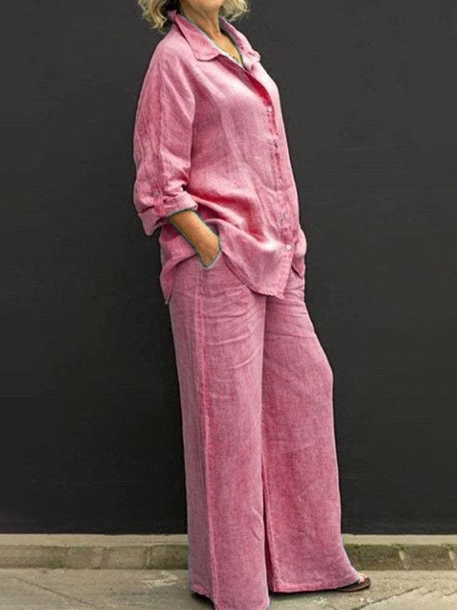 ✨Heißer Verkauf 50 % Rabatt auf zweiteiligen Anzug aus Baumwolle und Leinen 👚Mode Damen Anzug Neu eingetroffen