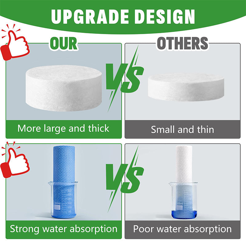 🏆Blitzverkauf⚡+ 50.000 VERKAUFT!💥Komprimierte Handtuchtabletten – 142 % hochwertige reine Baumwolle