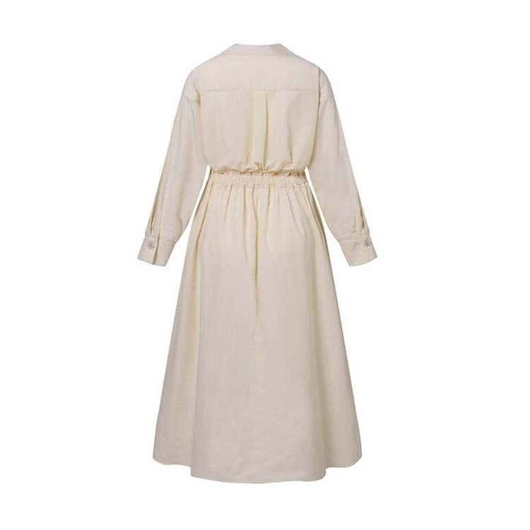 💖 💖Zeitlich begrenztes Angebot – 50 % Rabatt💥💥Einfarbiges Hemdkleid mit Revers aus Baumwolle für Damen