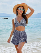 👙2025 Neuer Typ 50 % RABATT💥Bikini-Sets mit hoher Taille für Damen, Bauchkontrolle, Gingham