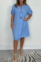 Neues Plus Button Tunika Kleid Zeitlich begrenztes Angebot