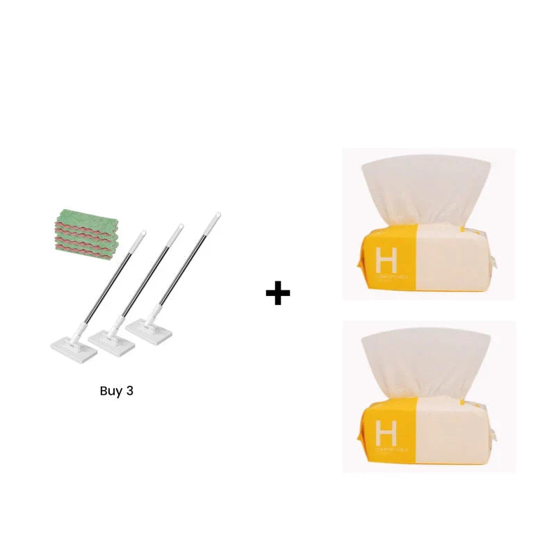 Flat Mop with Stainless Steel Handle, come with Reusable Washable Mop Cloths🏆-9