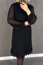 💖Räumungsverkauf 💖🔥Damenkleid mit Rundhalsausschnitt und einfarbigem Strass