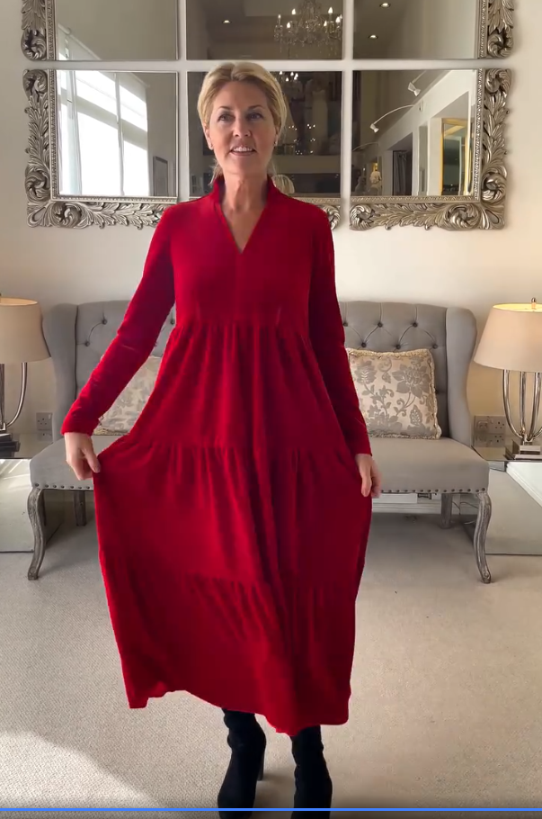 🎅🎁Weihnachtskarneval – 50 % Rabatt💃Einfarbiges, plissiertes Midi-Swing-Kleid