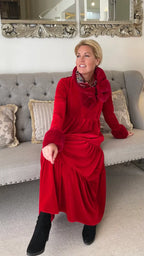 🎅🎁Weihnachtskarneval – 50 % Rabatt💃Einfarbiges, plissiertes Midi-Swing-Kleid