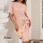 💃👠50% RABATT💖Party- und Clubkleid mit One-Shoulder-Träger und funkelnden Pailletten für Damen✨