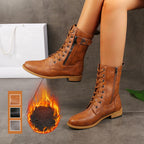 🔥2025 Heißer Verkauf😍Vintage-Stiefel mit runder Kappe  und seitlichem Reißverschluss