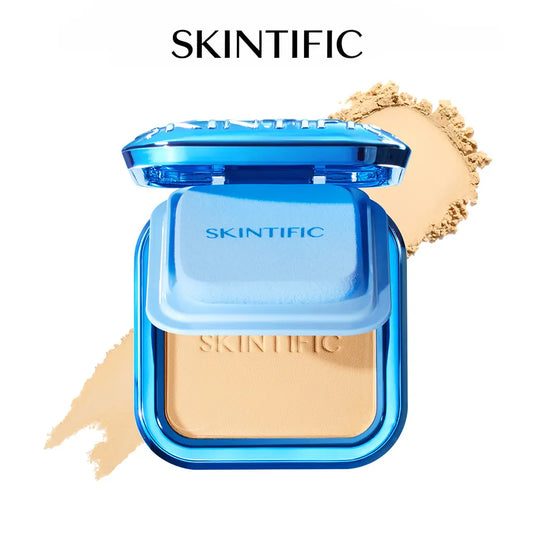 SKINTIFIC Ultra Cover Powder Foundation Hype Fine Powder 3X Soft-Focus Complex Intelli Oil Control 16H Matte Finish All Skin Type Best For Oily Skin