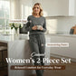 Crew Neck Drawstring 2‑Piece Loungewear Set 👚 Soft Matching Top & Pants