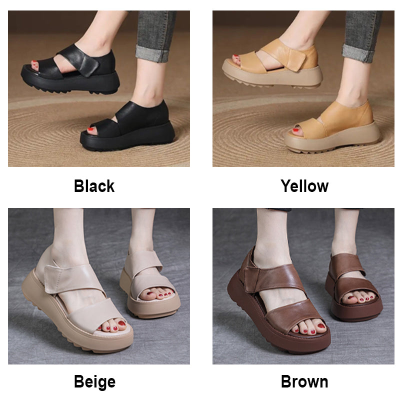 【EU 35-40】👡Női retro vastag talpú tépőzáras szandálok