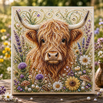 🏆 Highland Cow Pearl Art DIY Kit – Relaxing DIY Craft to Create Stunning Coastal Artwork