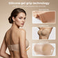 Womens Strapless Bras Push Up Bandeau Bra Non Slip Wireless Supportive Padded Bras Seamless Comfortable Tube Jelly Bra