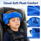 Kids Car Seat Head Support Strap, Soft Plush Adjustable Nap Support Band with Padded Side Cushions