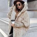 ✈️✈️Kostenloser Versand❄️✨Damen Oversized Pufferjacke mit Kapuze im Patchwork-Design