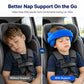 Kids Car Seat Head Support Strap, Soft Plush Adjustable Nap Support Band with Padded Side Cushions