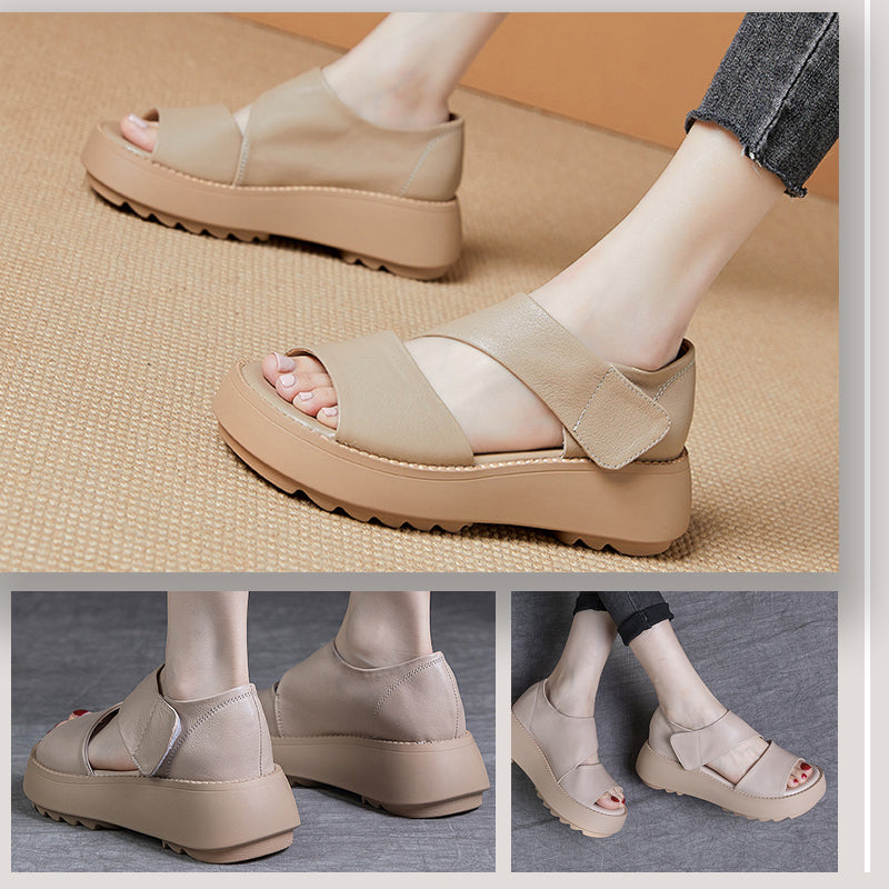 【EU 35-40】👡Női retro vastag talpú tépőzáras szandálok