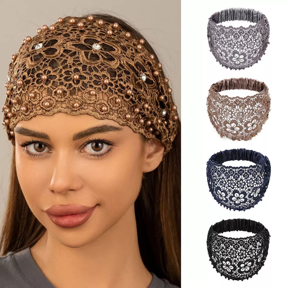 🌞Summer Sale 50% OFF🔥Plum Blossom Hollow Beaded Wide Headband