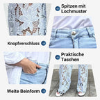 💃Sommer-Hot-Sale - 50% Rabatt🌸Gespleißte Jeans mit Spitze👖