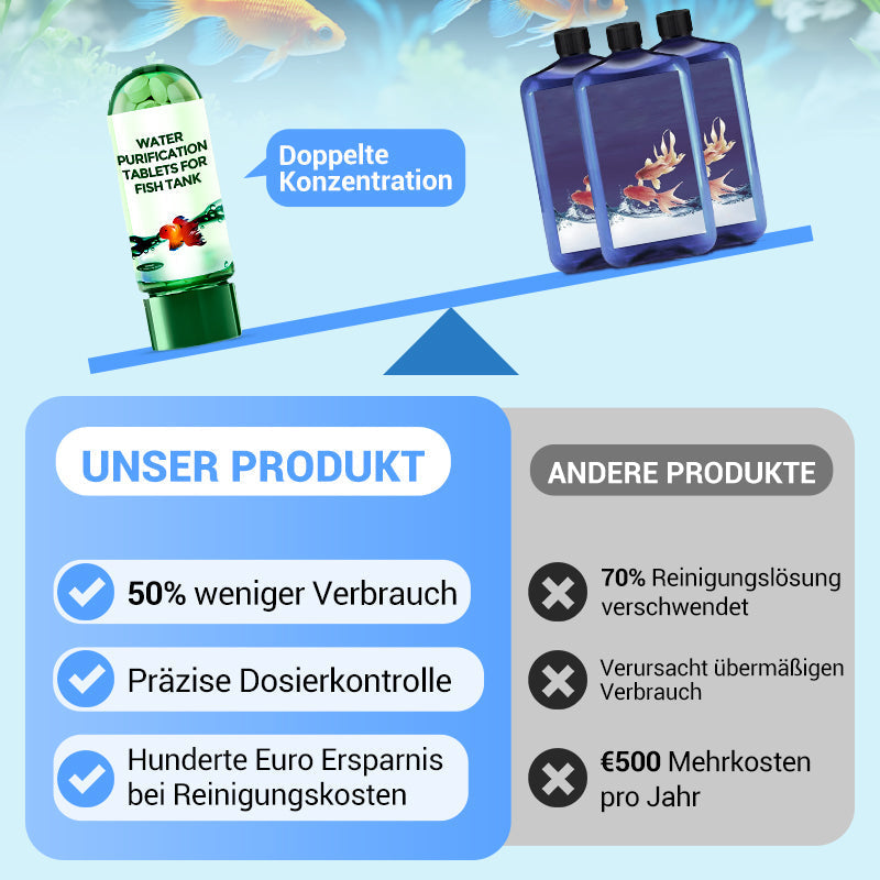 💥Heißer Verkauf 50% Rabatt♻️Kaufe 2, Erhalte 3 Gratis💧Leistungsstarke Wasserreinigungstablette für Aquarien