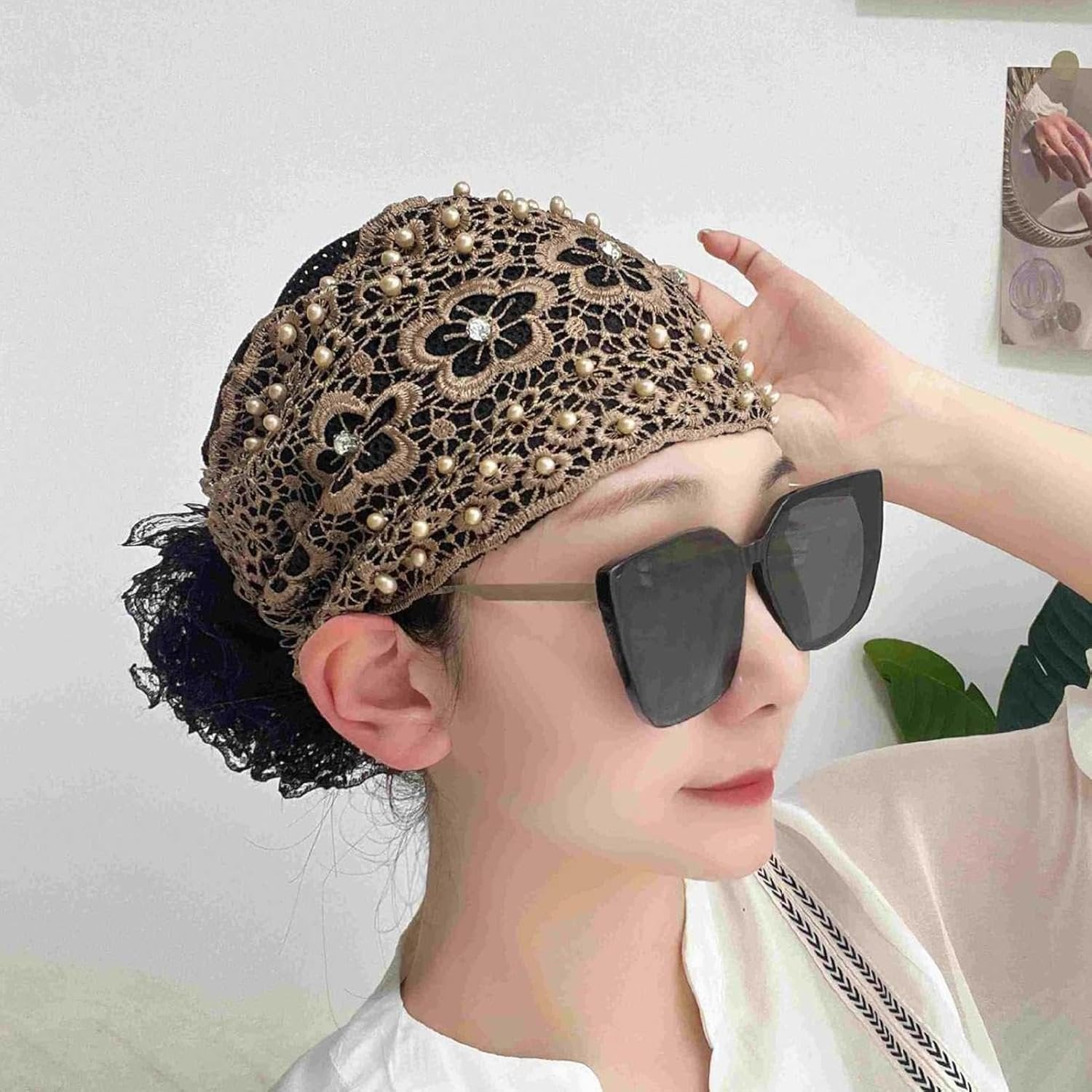 🌞Summer Sale 50% OFF🔥Plum Blossom Hollow Beaded Wide Headband