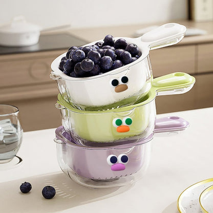 🍇1 Kaufen und 1 Gratis🍉Küche Zweischichtiger Abtropfkorb mit Griff