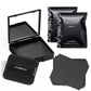 CARSLAN Black Magnet Oil Blotting Setting Sheet With Powder More Control Oil Keep Fresh 2 IN 1 Blotting Sheet with Mirror Puff & Recyclable Case, 450 Sheets 1 Box 2 Refills, Oil Sucker Blotting Paper, For Touch Up