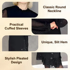 💖Räumungsverkauf 💖🔥Damenkleid mit Rundhalsausschnitt und einfarbigem Strass