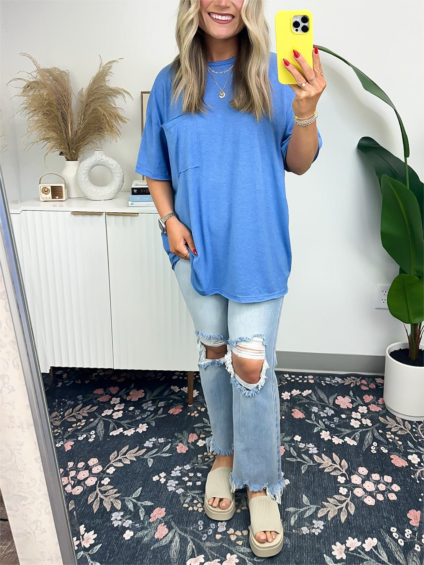🎁Heißer Verkauf 49% OFF⏳Damen Raw Edge Boxy Tee