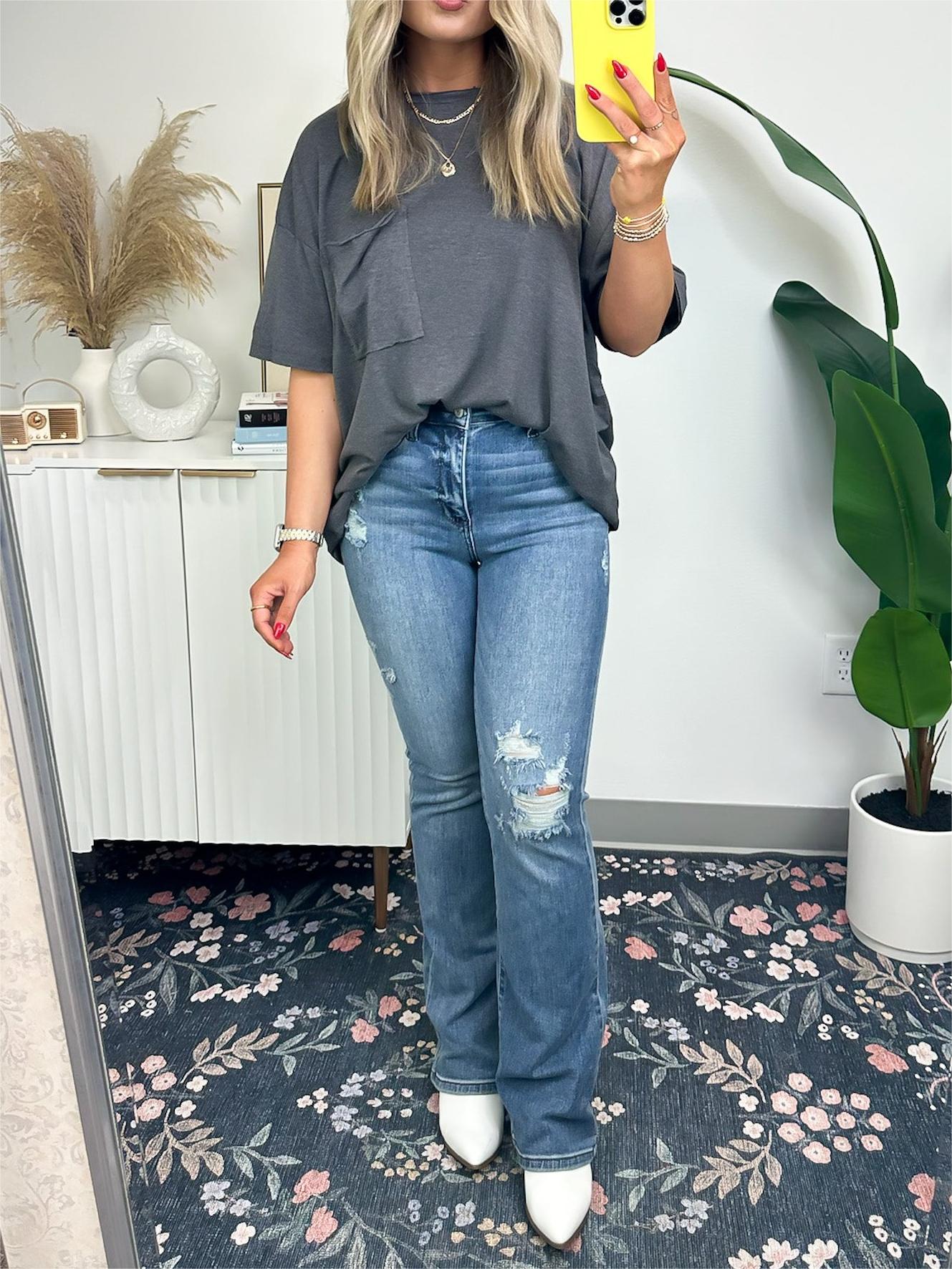 🎁Heißer Verkauf 49% OFF⏳Damen Raw Edge Boxy Tee