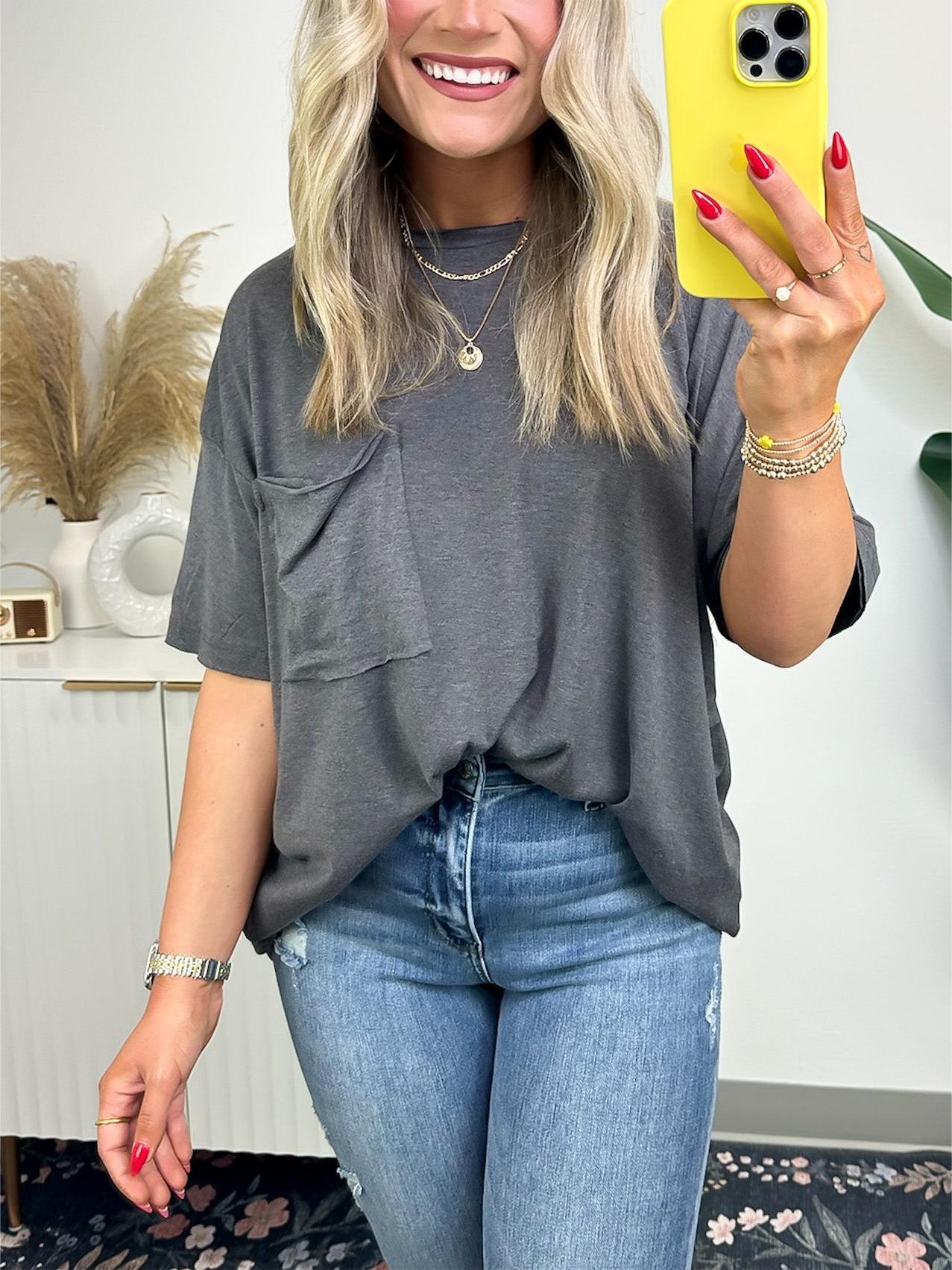 🎁Heißer Verkauf 49% OFF⏳Damen Raw Edge Boxy Tee