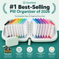 ❄️Summerfresh 50% OFF!💊14-Pouch Travel Medicine & Supplement Organiser – Removable Colour-Coded Zip Pouches with Binder Case