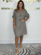 Neues Plus Button Tunika Kleid Zeitlich begrenztes Angebot