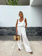 💕Ärmelloser Jumpsuit mit weitem Bein für Damen