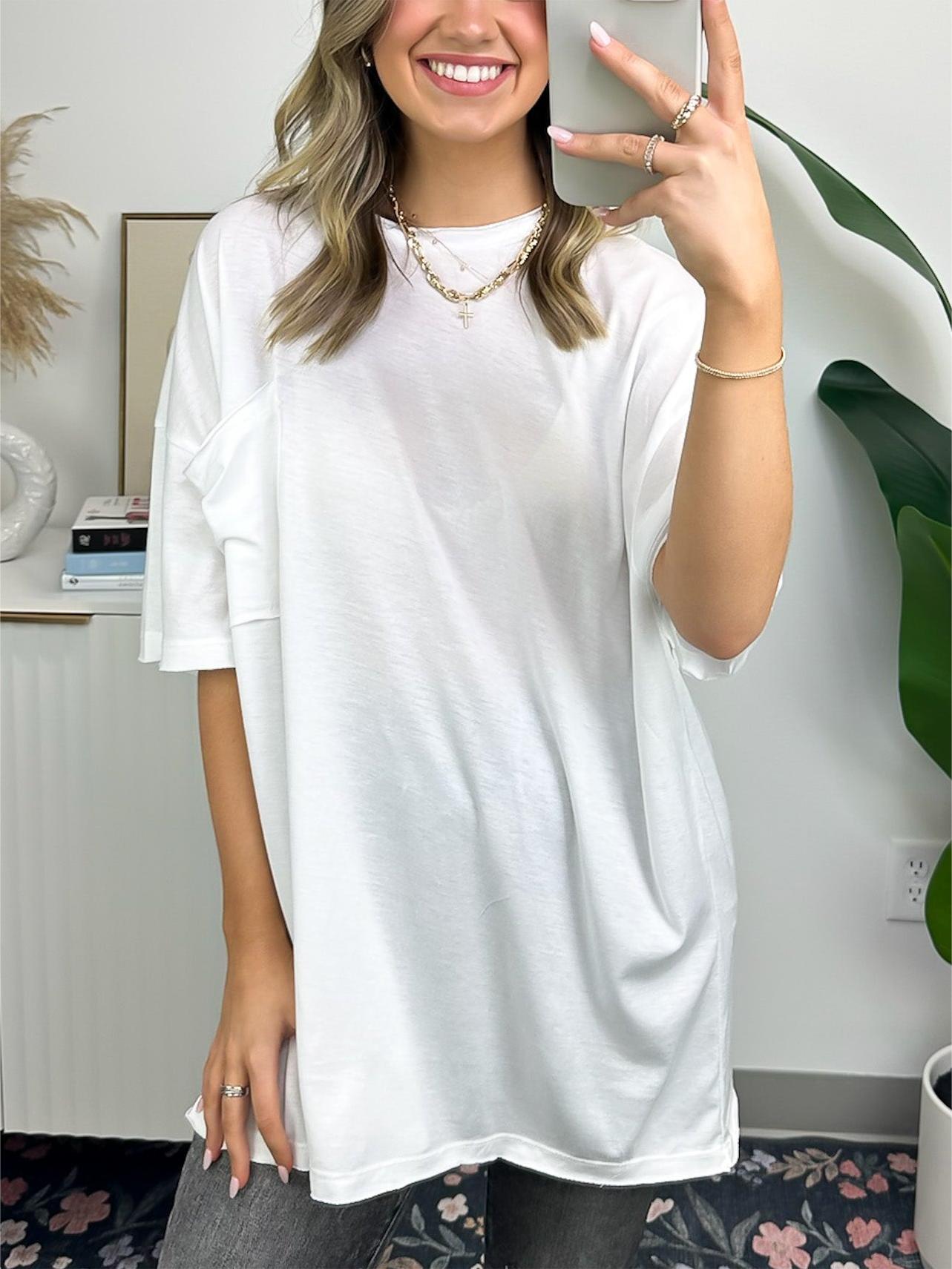🎁Heißer Verkauf 49% OFF⏳Damen Raw Edge Boxy Tee