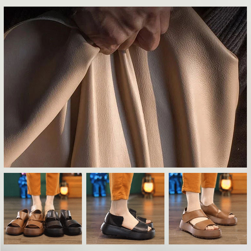 【EU 35-40】👡Női retro vastag talpú tépőzáras szandálok