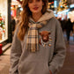Women's Highland Cow Fleece-Lined Hooded Sweatshirt